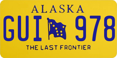 AK license plate GUI978