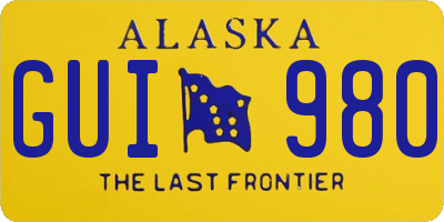 AK license plate GUI980