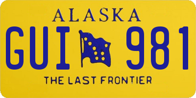 AK license plate GUI981