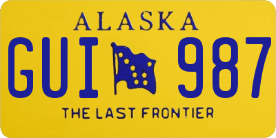 AK license plate GUI987