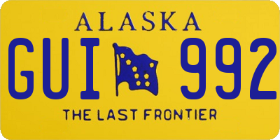 AK license plate GUI992