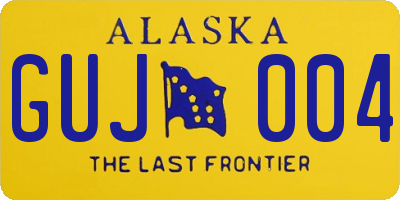 AK license plate GUJ004