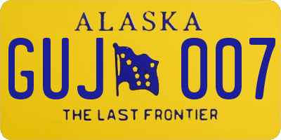 AK license plate GUJ007