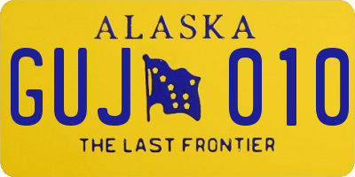AK license plate GUJ010