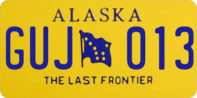 AK license plate GUJ013