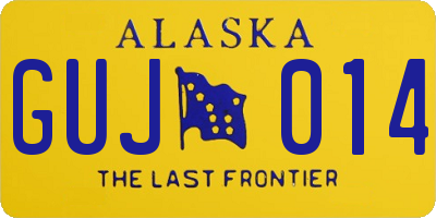 AK license plate GUJ014