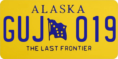 AK license plate GUJ019