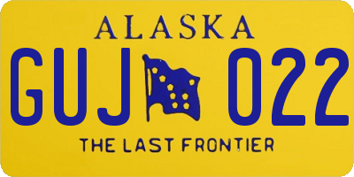 AK license plate GUJ022