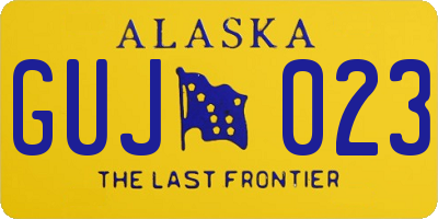 AK license plate GUJ023