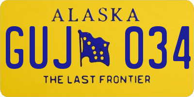 AK license plate GUJ034