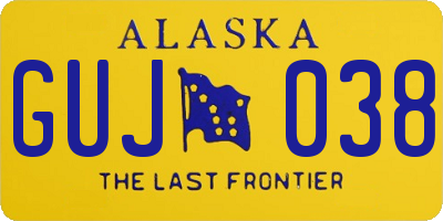 AK license plate GUJ038