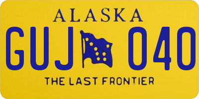AK license plate GUJ040