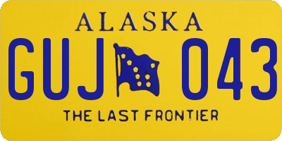 AK license plate GUJ043