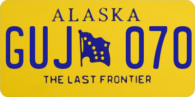 AK license plate GUJ070