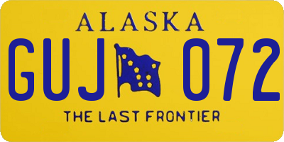 AK license plate GUJ072
