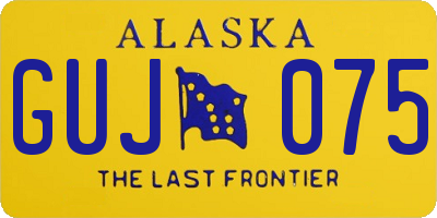 AK license plate GUJ075