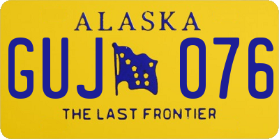 AK license plate GUJ076