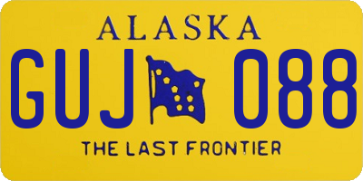 AK license plate GUJ088