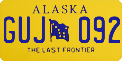 AK license plate GUJ092