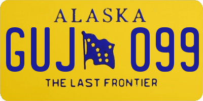 AK license plate GUJ099