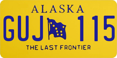 AK license plate GUJ115