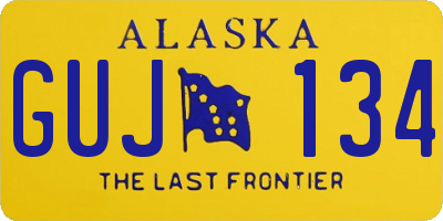 AK license plate GUJ134