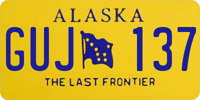 AK license plate GUJ137