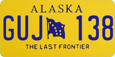 AK license plate GUJ138