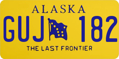 AK license plate GUJ182