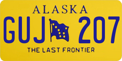 AK license plate GUJ207