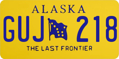 AK license plate GUJ218