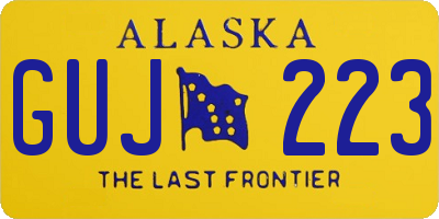 AK license plate GUJ223