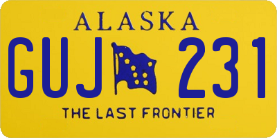 AK license plate GUJ231