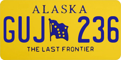AK license plate GUJ236