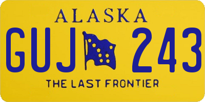AK license plate GUJ243
