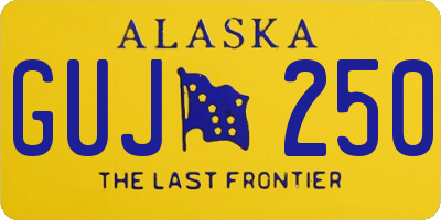 AK license plate GUJ250