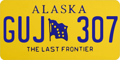 AK license plate GUJ307
