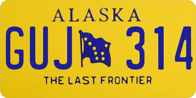 AK license plate GUJ314