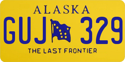 AK license plate GUJ329