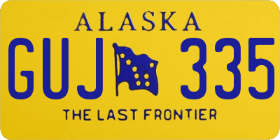 AK license plate GUJ335