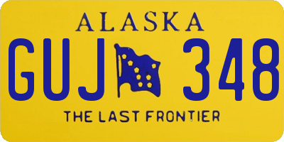 AK license plate GUJ348