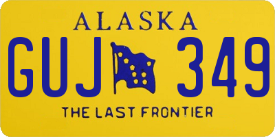 AK license plate GUJ349