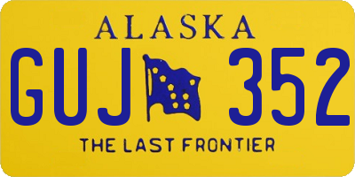 AK license plate GUJ352