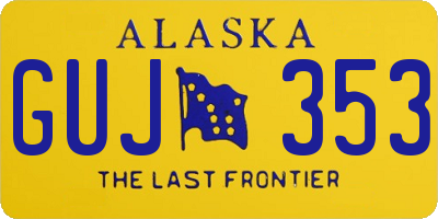 AK license plate GUJ353