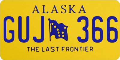 AK license plate GUJ366