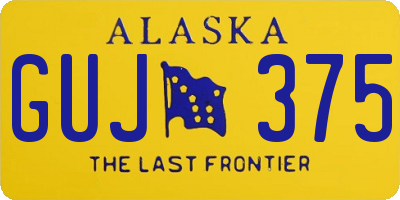 AK license plate GUJ375