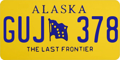 AK license plate GUJ378