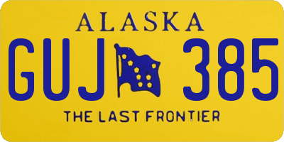 AK license plate GUJ385