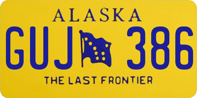 AK license plate GUJ386
