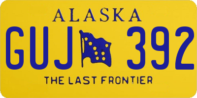 AK license plate GUJ392